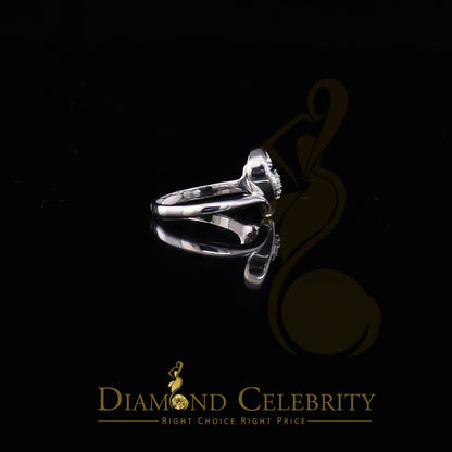 DiamondCelebritees 925 Sterling White Silver 0.10ct Cubic Zirconia Love Heart Women's Ring Size 7