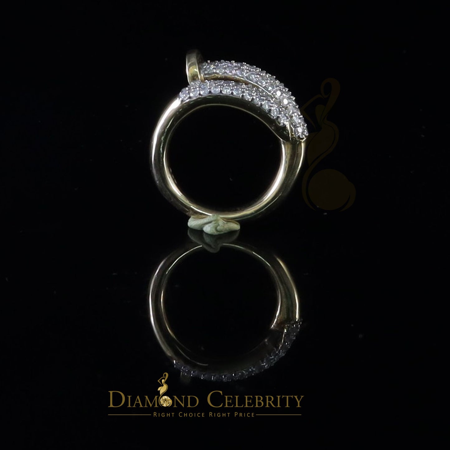 DiamondCelebritees 1.00ct Cubic Zirconia Yellow Sterling 925 Silver Women Engagement Rings Size 6