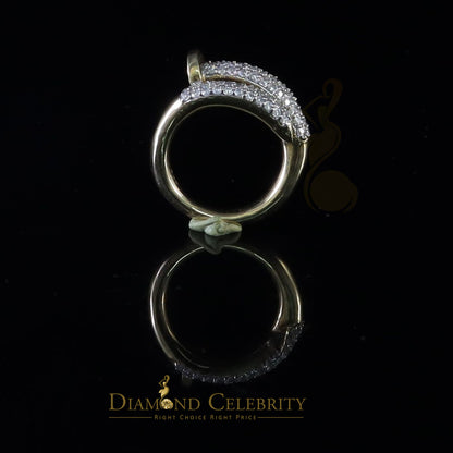 DiamondCelebritees 1.00ct Cubic Zirconia Yellow Sterling 925 Silver Women Engagement Rings Size 6