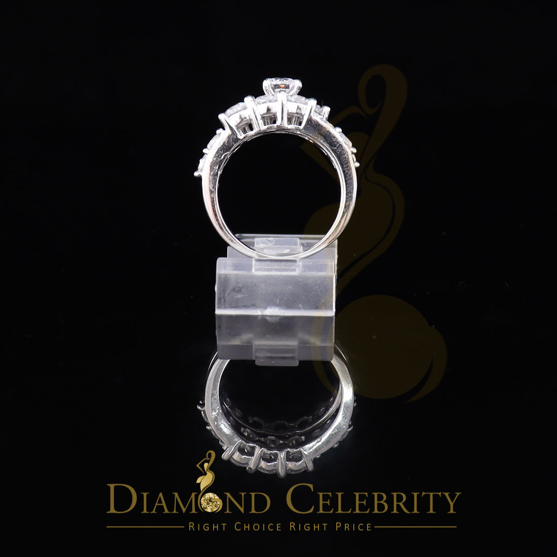 DiamondCelebritees 4.82ct White Cubic Zirconia 925 Sterling Silver Bridal Fashion Womens Ring SZ 7