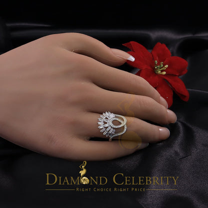 DiamondCelebritees 925 Sterling Silver 2.0 ct Cubic Zirconia White Silver Crown Women's Ring Size 7