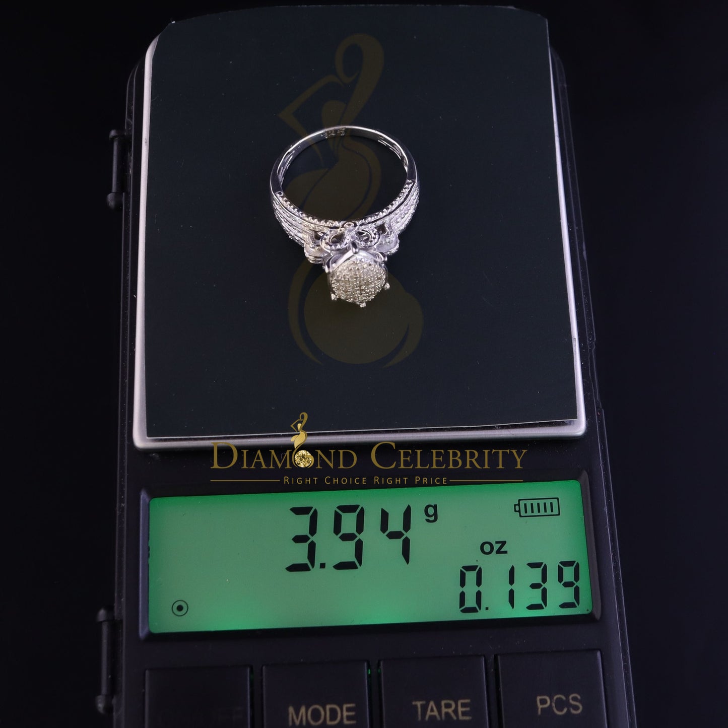 DiamondCelebritees 0.10CT Diamond 925 Sterling White Silver Engagement Marquise Womens Ring Sz 8