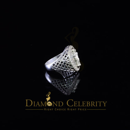DiamondCelebritees White Oval Shape CZ 925 Sterling Silver St Jude Fancy Women's Religious Ring SZ 6.5