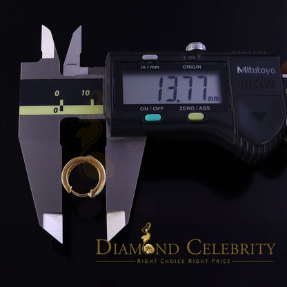 DiamondCelebritees  Hip Hop Yellow 925 Silver 0.66ct Cubic Zirconia Women's & Men's Hoop Earrings