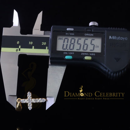 DiamondCelebritees Promising Fancy Yellow Sterling Silver Cross Pendant with 1.21ct Cubic Zirconia