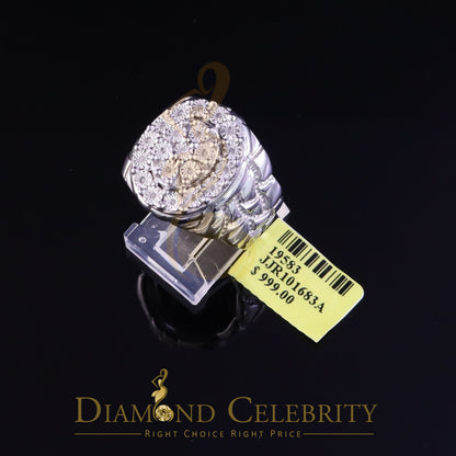 DiamondCelebritees 0.10CT Real Diamond 925 Sterling White Silver Round Womens Engagement Ring Size8