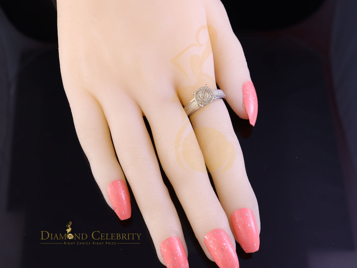 DiamondCelebritees 0.15CT Real Diamond 925 Sterling White Silver Engagement Round Womens Ring Sz 7
