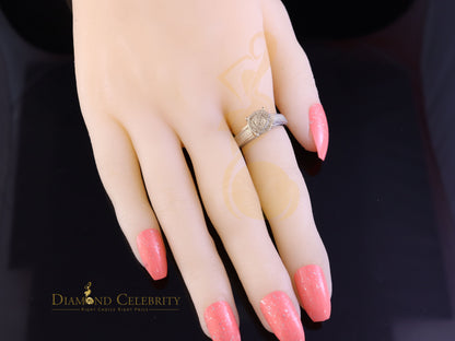 DiamondCelebritees 0.15CT Real Diamond 925 Sterling White Silver Engagement Round Womens Ring Sz 7