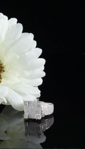 DiamondCelebritees 3.25ct Cubic Zirconia White 925 Silver Square Womens Engagement Ring Size 8