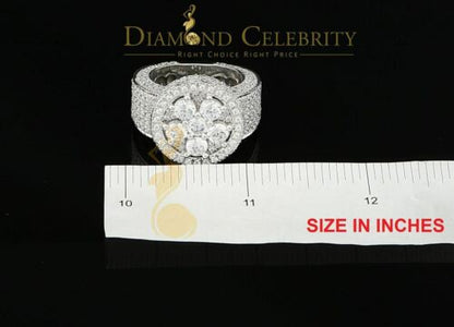 DiamondCelebritees White 925 Silver Sterling 14.00ct Round Cubic Zirconia Fashion Men's Ring SZ9.5