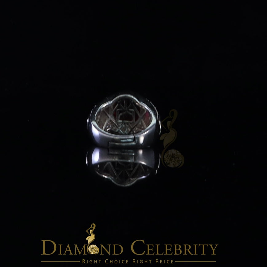 DiamondCelebritees 8.10ct 925 White Silver Oval Cubic Zirconia Men Ring Adjustable Size 9.5 to 11.5