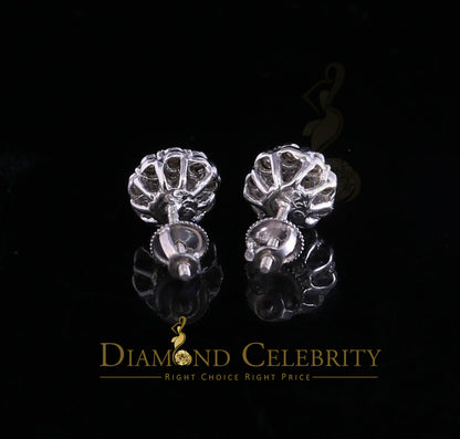 DiamondCelebritees 0.15ct Diamond 925 Sterling Silver White Floral Earrings For Men's / Women's