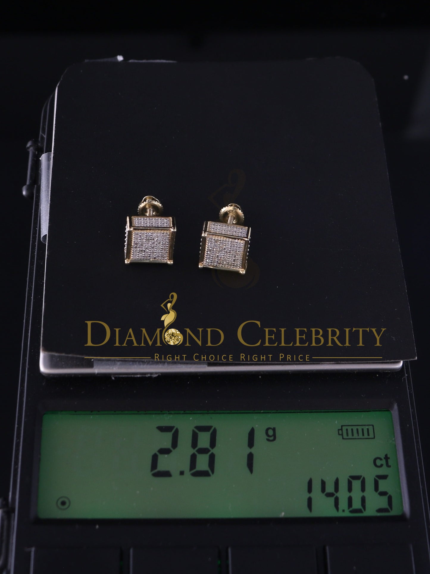 DiamondCelebritees 925 Sterling Silver 0.20ct Diamond Yellow Stud Men's/ Women's Earrings