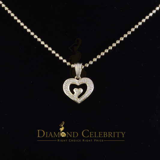 DiamondCelebritees Promising Yellow Sterling Silver Heart Pendant with 2.38 Grams w/ Cubic Zirconia