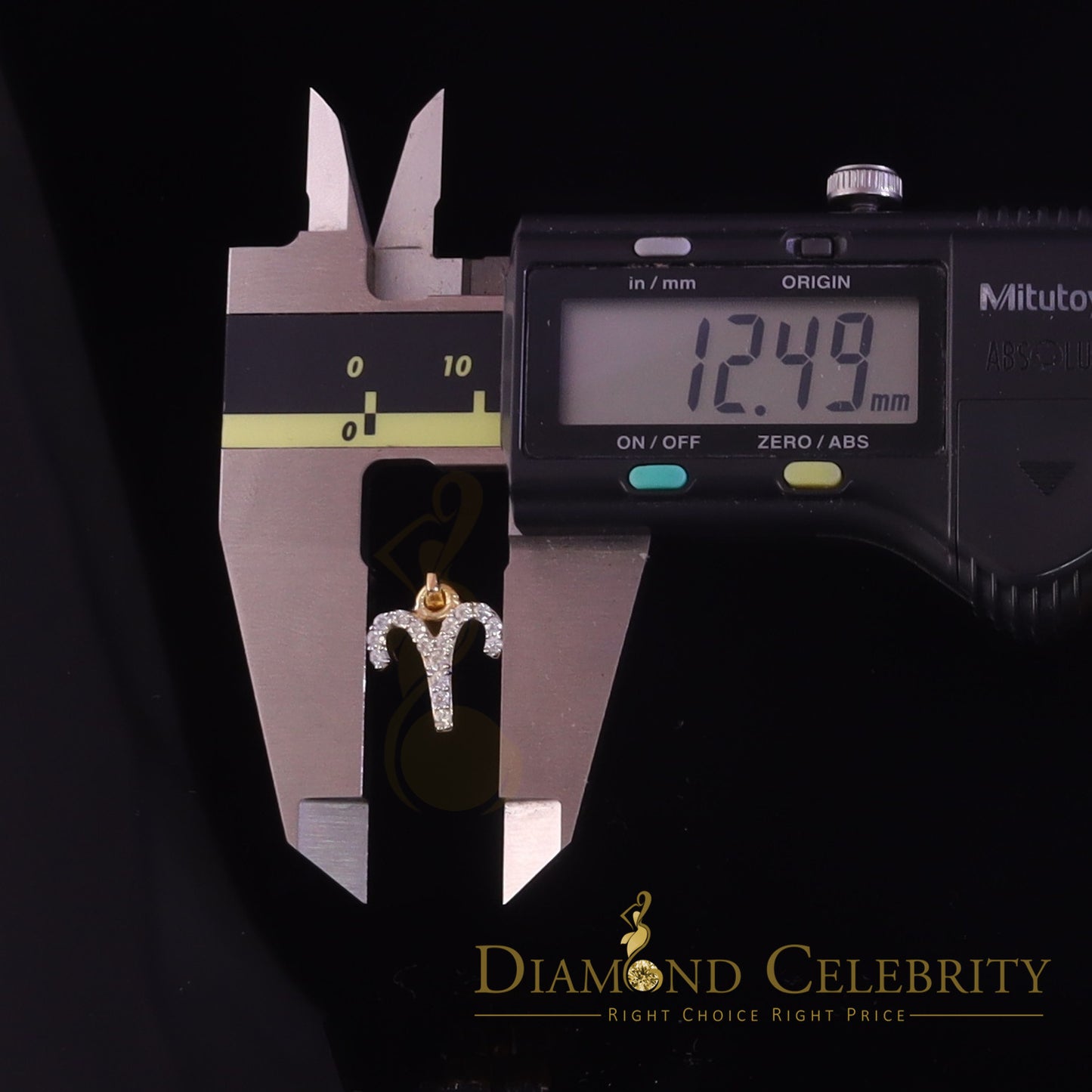 DiamondCelebritees 0.42ct Cubic ZirconiaYellow Silver ARIES-APRIL Month Pendant for Men's & Women's