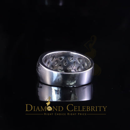 DiamondCelebritees 0.10ct Round Cut 925 Silver White Diamond Cluster Men's Wedding Band Ring SZ 11