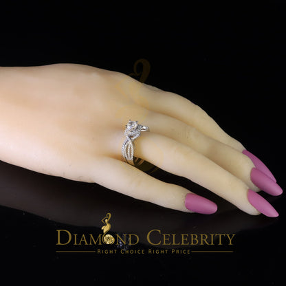 DiamondCelebritees 1.20ct Cubic Zirconia White 925 Silver Men's/ Women 2PC Bridal Rings Size 7