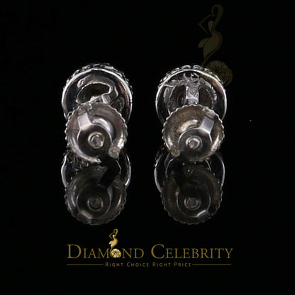 DiamondCelebritees 925 Sterling Silver 0.05ct Diamond For Women's/ Men's White Stud Round Earrings