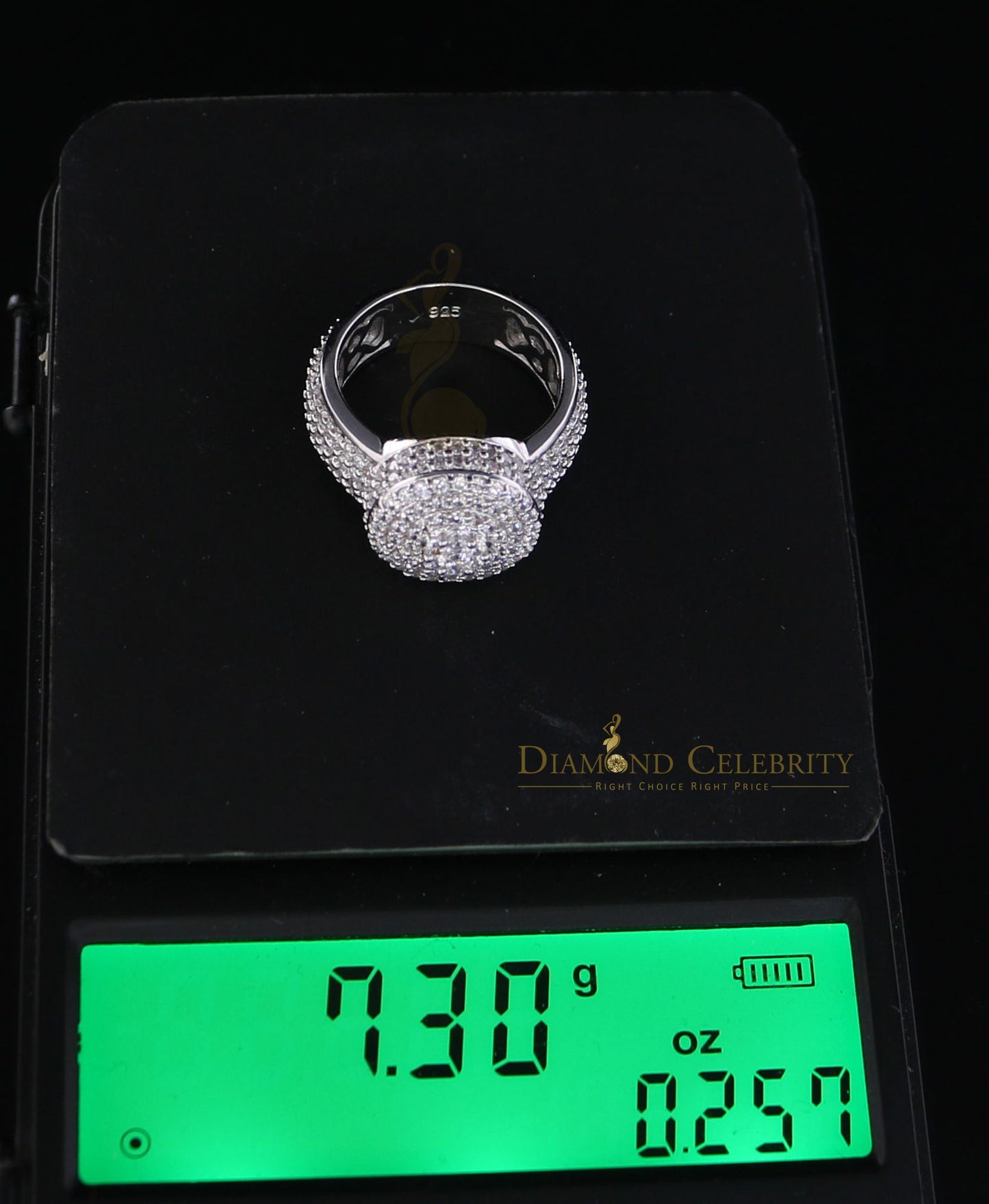 DiamondCelebritees Sterling White Silver Round-Shaped 4.75ct Cubic Zirconia Womens Ring Size 7.5