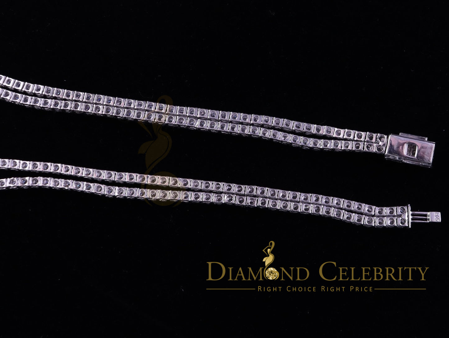 DiamondCelebritees Tennis Men's Necklace 925 Silver White 40ct Moissanite size 22inch & Width 3mm