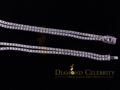 DiamondCelebritees Tennis Men's Necklace 925 Silver White 40ct Moissanite size 22inch & Width 3mm