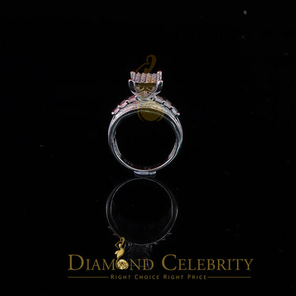 DiamondCelebritees 2.25ct Cubic Zirconia 925 White Silver Cinderella Engagement Women's Ring Size 8