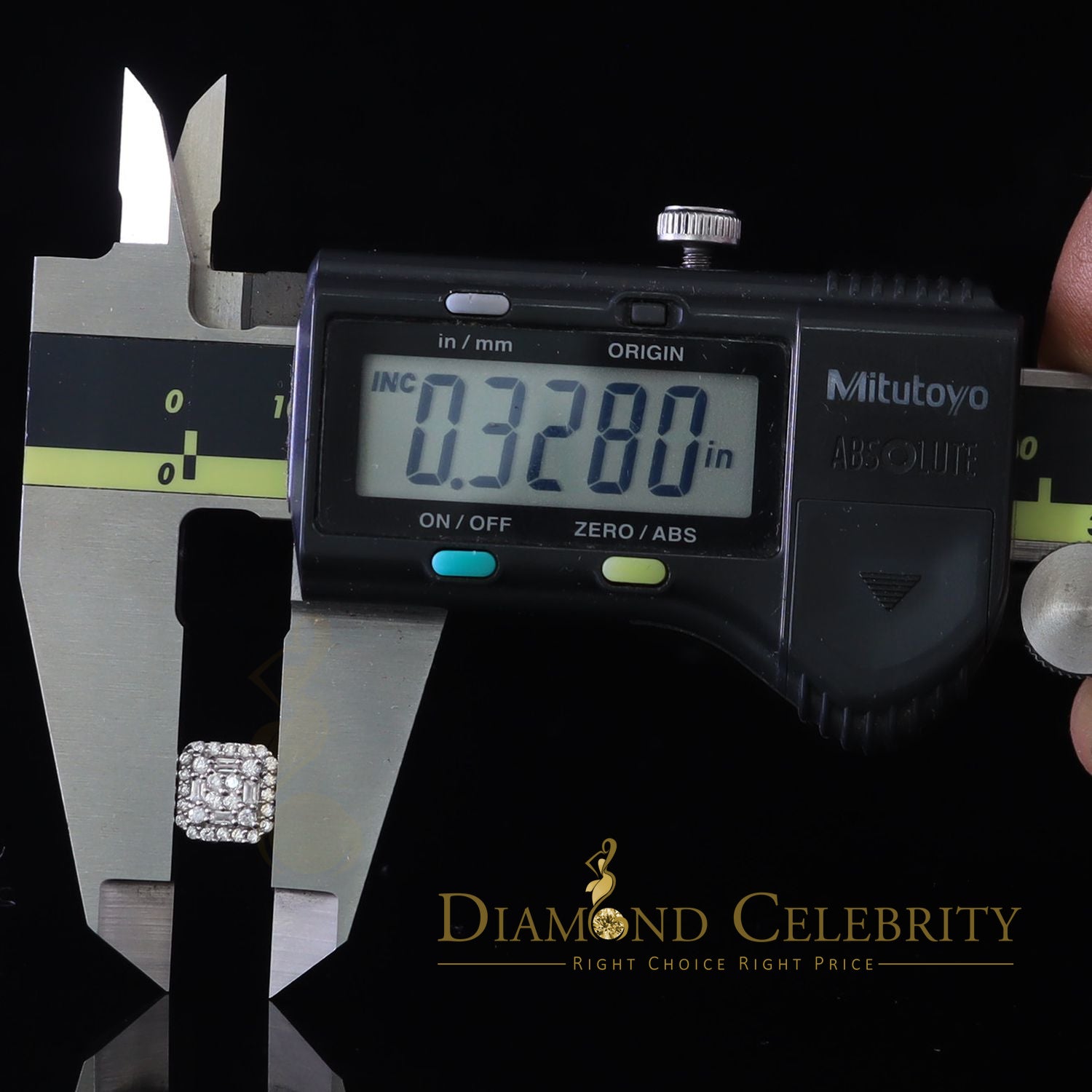 DiamondCelebritees  0.98ct Cubic Zirconia 925 White Silver Women's & Men's Hip Hop Square Earrings