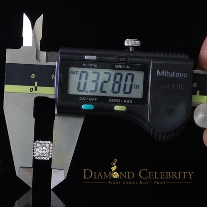 DiamondCelebritees  0.98ct Cubic Zirconia 925 White Silver Women's & Men's Hip Hop Square Earrings