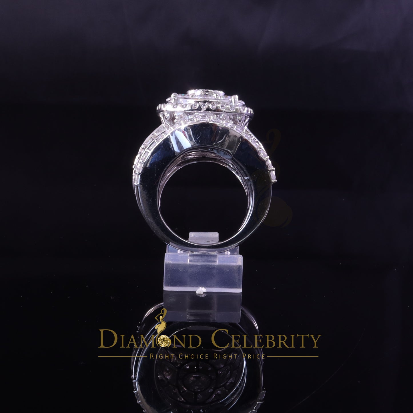 DiamondCelebritees 19.00ct Cubic Zirconia White Sterling Silver Men's/ Women Wedding Rings Size 9