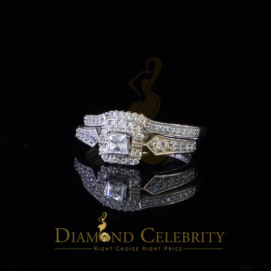 DiamondCelebritees 1.03ct Cubic Zirconia Sterling White Silver Square Bridal Womens style Ring Sz 7