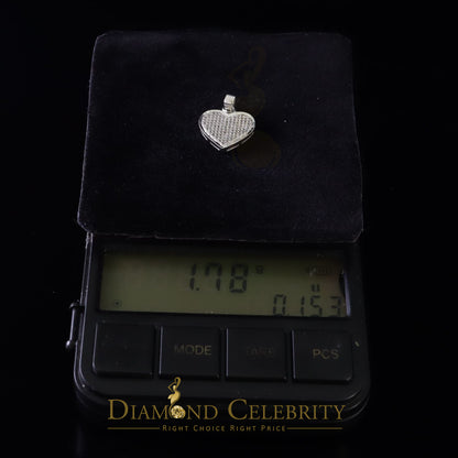 DiamondCelebritees  Real 0.25ct Diamond Sterling 925 Silver HEART Charm Necklace White Pendant