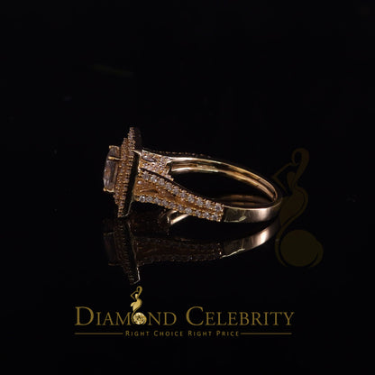 King Of Blings  10K Yellow Gold 2.00CT 'VVS' 'FL' D clr Princess Cut Moissonite Womens Ring S/7