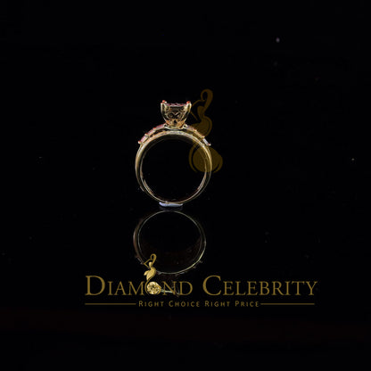 DiamondCelebritees 925 Sterling Yellow Silver 1.31ct Cubic Zirconia Cinderella Womens Rings Size 8