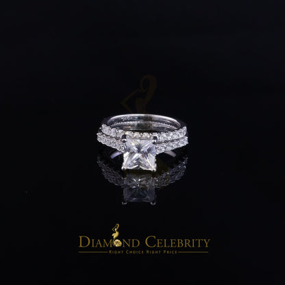 DiamondCelebritees 4.71ct White Cubic Zirconia 925 Sterling Silver Bridal Fashion Womens Ring SZ 7