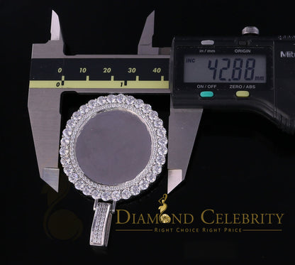 DiamondCelebritees White Charm 925 Sterling Silver Round Shape Pendant with15.09ct Cubic Zirconia