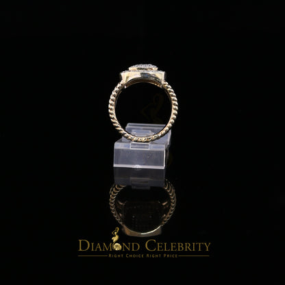 DiamondCelebritees 1.33ct Yellow Silver Square Cubic Zirconia Womens Adjustable Ring From SZ 8 to10