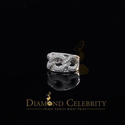 DiamondCelebritees 925 Sterling White Silver Round chain 2.0ct Cubic Zirconia Womens Ring Size 7