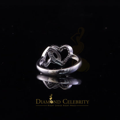 DiamondCelebritees 0.33 ct Cubic Zirconia 925 Sterling White Silver Heart Womens/Men's Ring Size 7