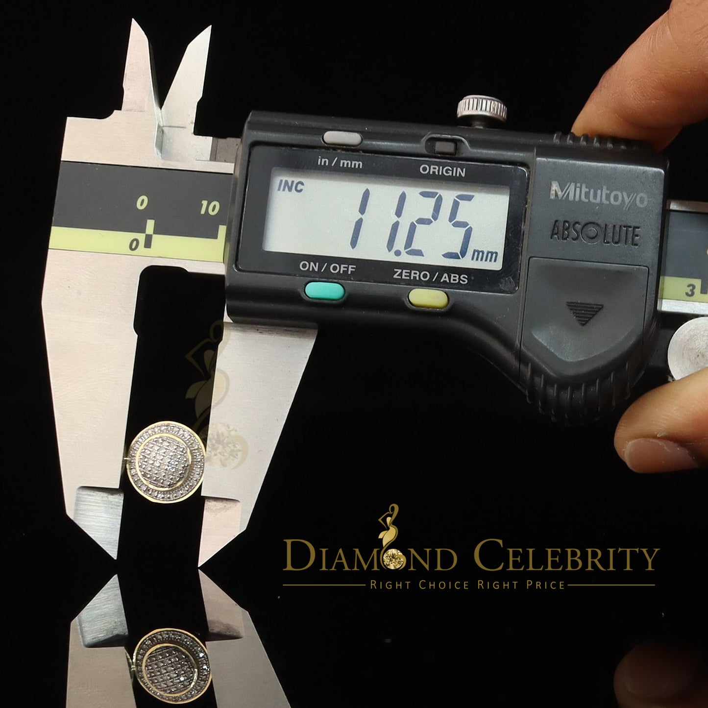 DiamondCelebritees Aretes Para Hombre Square 925 Yellow Silver 0.33ct Diamond Women & Men Earrings