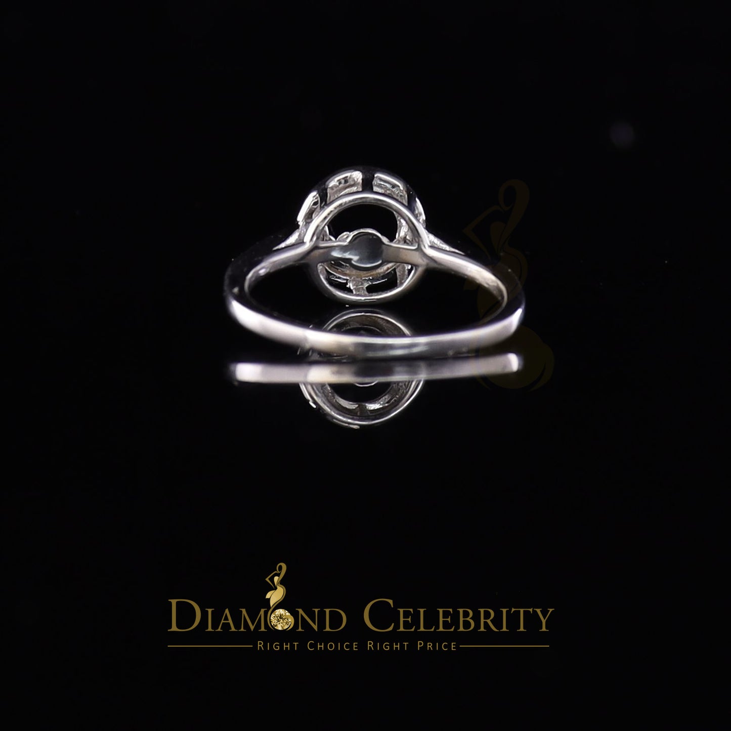 DiamondCelebritees 925 Sterling White Silver Cubic Zirconia Round Women's Ring Size 7.5