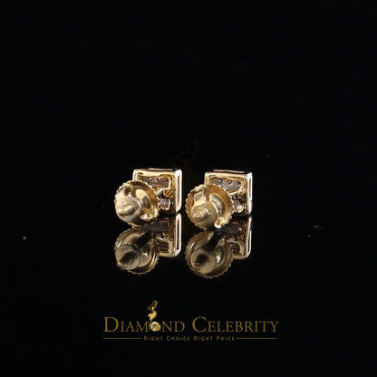 DiamondCelebritees 0.05CT Real Diamond 10K Real Yellow Gold with Men's/Women's Stud Micro Earring