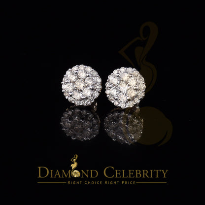 DiamondCelebritees 10K Real Yellow Gold w/Real 1.66 CT Diamond Men's/Women's Stud Earring