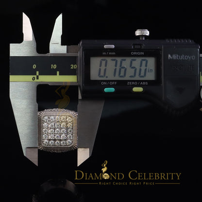 DiamondCelebritees Sterling 925 White Silver 6.50ct VVS 'D' Moissanite Square Rings SZ10 for Men's