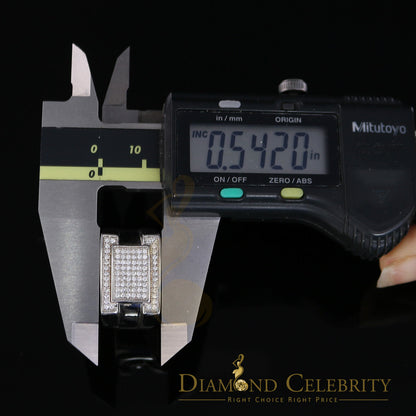 DiamondCelebritees White 925 Silver 0.85ct Cubic Zirconia Engagement Rectangle Men Rings Size10