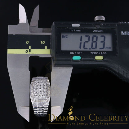 DiamondCelebritees 0.25 CT Real Diamond 925 Sterling White Silver With Fashion Men's Ring Size 10