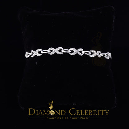 Diamondcelebritees 925 Silver White Exotic Design Bracelet Size 7 Inch 0.20CT Genuine Diamonds