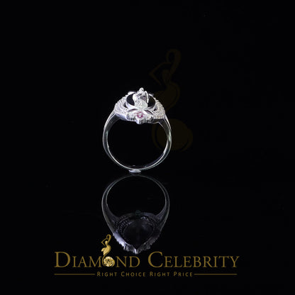 DiamondCelebritees White CZ 925 Sterling Silver Catholic St Jude Fancy Women's Religious Ring SZ 7