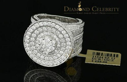 DiamondCelebritees 925 Sterling White Silver Cubic Zirconia 25.0ct Engagement Band Rings Men Size12