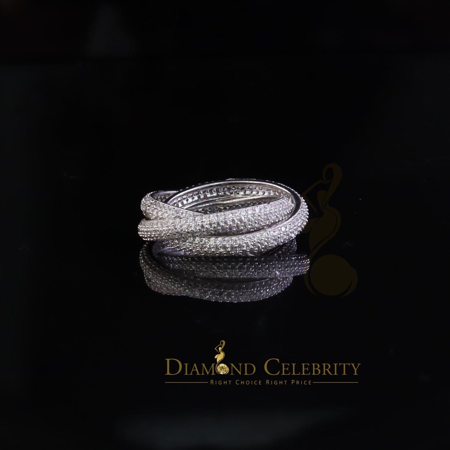 DiamondCelebritees 925 Sterling White Silver 3.10ct Cubic Zirconia 3 Piece Women's Ring Size 06