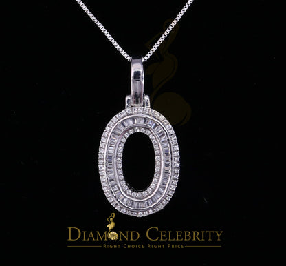 DiamondCelebritees White Bugutte Initial All Alphabet Sterling Silver Pendant with Cubic Zirconia
